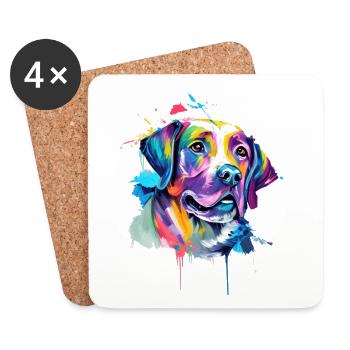 Colourful Poodle Love Pop Art Dog Lover - Coasters (set of 4) - white - Front