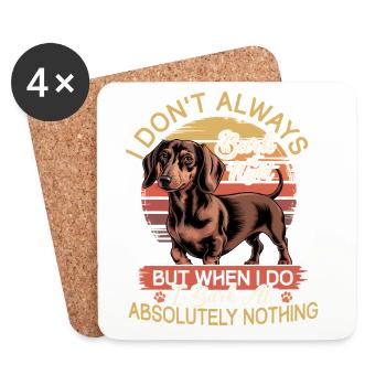 Funny Dog Breed Dachshund - Untersetzer (4er-Set) - Weiß - Vorne
