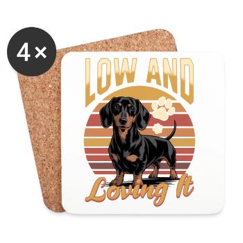 Funny Dog Breed Dachshund - Untersetzer (4er-Set) - Weiß - Vorne