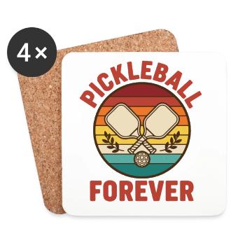 Pickleball Forever Funny Joueur de pickleball - Dessous de verre (lot de 4) - blanc - Devant