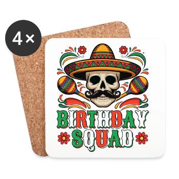 Birthday Squad Cinco De Mayo Mexican Kid - Coasters (set of 4) - white - Front