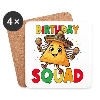 Birthday Squad Cinco De Mayo Mexican Tacos - Coasters (set of 4) - white - Front