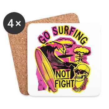Surf contre la liberté de guerre - Dessous de verre (lot de 4) - blanc - Devant