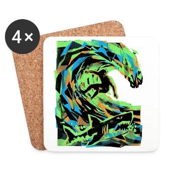 Beach Vacation Surfers - Coasters (set of 4) - white - Front