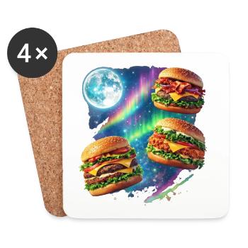 Symphonie de Space Burger - Dessous de verre (lot de 4) - blanc - Devant