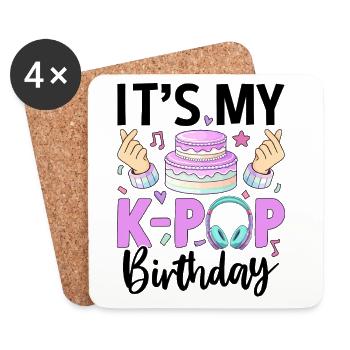 It's My K Pop Birthday - Coasters (set of 4) - white - Front