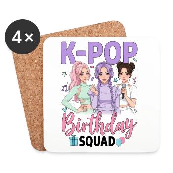 K-Pop Birthday Squad - Coasters (set of 4) - white - Front