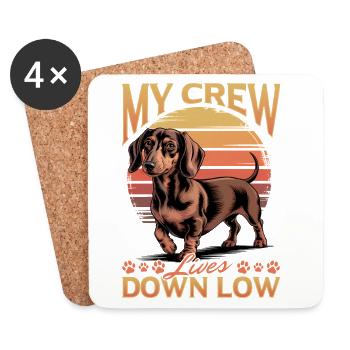 Funny Dog Breed Dachshund - Coasters (set of 4) - white - Front