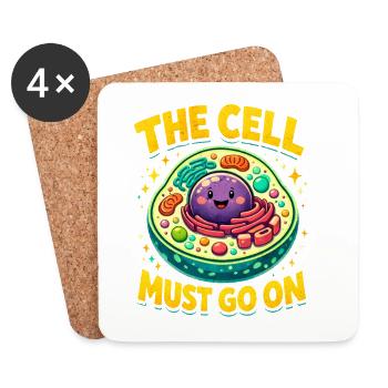 The cell must move on | Biology Humor - Coasters (set of 4) - white - Front