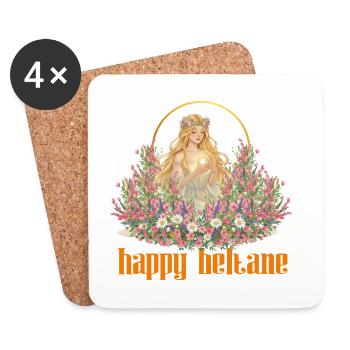 Happy Beltane Blessings May Day Celebrations Pagan - Coasters (set of 4) - white - Front