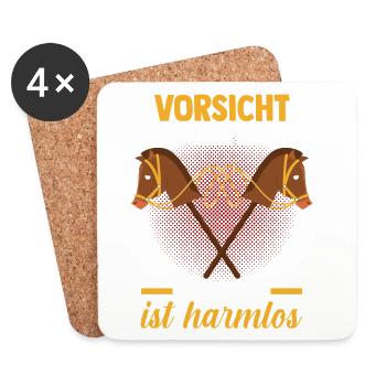Steckenpferd Hobbyhorse Hobby Horsing - Untersetzer (4er-Set) - Weiß - Vorne