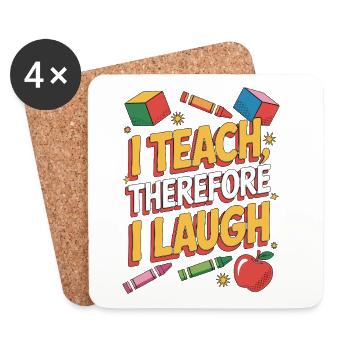 Elementary Teacher I Teach Therefore Educator - Coasters (set of 4) - white - Front