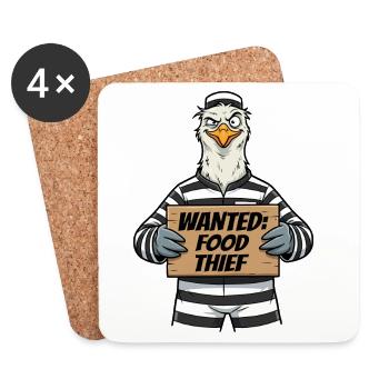 Cheeky Seagull Saying North German Humor - Coasters (set of 4) - white - Front