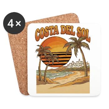 Costa Del Sol Urlaub Spanien - Untersetzer (4er-Set) - Weiß - Vorne