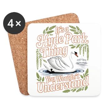 Hyde Park Schwan Humor - Untersetzer (4er-Set) - Weiß - Vorne