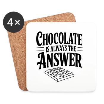 Le chocolat est toujours la solution - Dessous de verre (lot de 4) - blanc - Devant