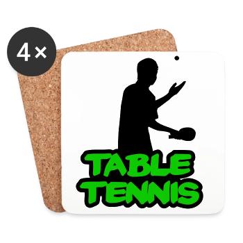 Neon Graffiti Table Tennis Lettering - Coasters (set of 4) - white - Front