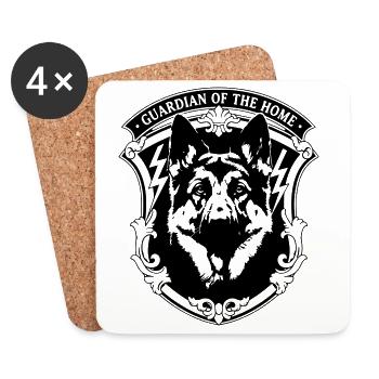 Guardian of the Home German Shepherd Crest - Coasters (set of 4) - white - Front