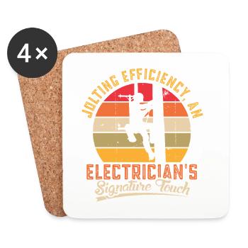 Electrician, Electronics Technician, Electrician - Coasters (set of 4) - white - Front
