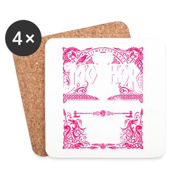 Mothor Wikinger Mutter Thor Hammer Spruch - Untersetzer (4er-Set) - Weiß - Vorne