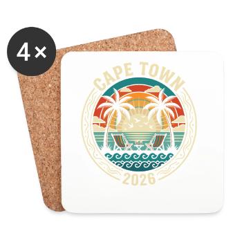 Cape Town 2026 Strandidylle - Untersetzer (4er-Set) - Weiß - Vorne