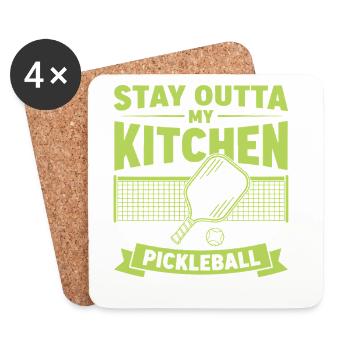 Pickleball Stay Outta My Kitchen funny player play - Coasters (set of 4) - white - Front