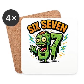 Six Seven 67 Zombie Horror Humor Italian Brainrot - Untersetzer (4er-Set) - Weiß - Vorne