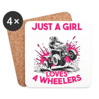 Quad ATV Femme Fille Quad Quad - Dessous de verre (lot de 4) - blanc - Devant