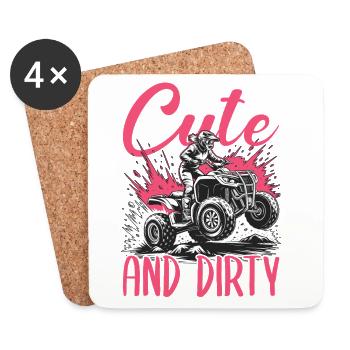 Quad ATV Femme Fille Quad Quad - Dessous de verre (lot de 4) - blanc - Devant