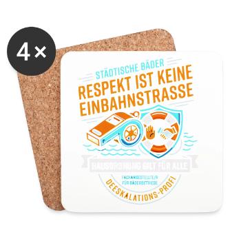 Bademeister Fachangestellte für Bäderbetriebe - Untersetzer (4er-Set) - Weiß - Vorne