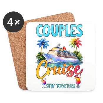 Les couples qui naviguent ensemble restent ensemble - Dessous de verre (lot de 4) - blanc - Devant