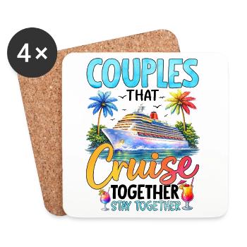 Les couples qui naviguent ensemble restent ensemble - Dessous de verre (lot de 4) - blanc - Devant