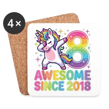 Einhorn Regenbogen Acht Design - Untersetzer (4er-Set) - Weiß - Vorne