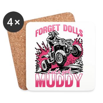 Quad ATV Femme Fille Quad Quad - Dessous de verre (lot de 4) - blanc - Devant