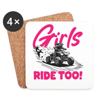 Quad ATV Femme Fille Quad Quad - Dessous de verre (lot de 4) - blanc - Devant