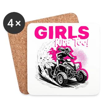 Quad ATV Femme Fille Quad Quad - Dessous de verre (lot de 4) - blanc - Devant