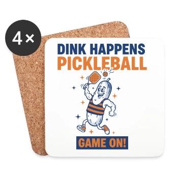 Pickleball Dink se passe Joueur drôle - Dessous de verre (lot de 4) - blanc - Devant