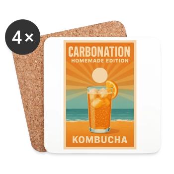 Selbstgemachter Sprudel | Kombucha DIY - Untersetzer (4er-Set) - Weiß - Vorne