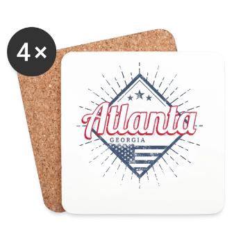 Atlanta en Géorgie, États-Unis, souvenir - Dessous de verre (lot de 4) - blanc - Devant