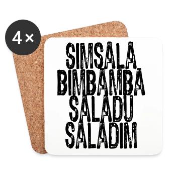 Simsalabimbambasaladusaladim - Untersetzer (4er-Set) - Weiß - Vorne