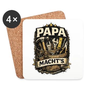 Le motif de l’outil de Papa Power dans le style vintage - Dessous de verre (lot de 4) - blanc - Devant