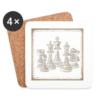 Vintage Schach Design für Schachliebhaber Klassisc - Untersetzer (4er-Set) - Weiß - Vorne