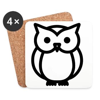 Eule - Untersetzer (4er-Set) - Weiß - Vorne