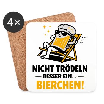 Bierchen Lounge: Feierabend-Motiv - Untersetzer (4er-Set) - Weiß - Vorne