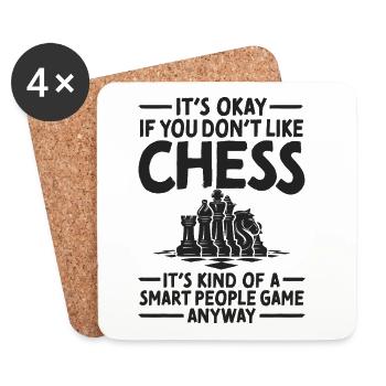Schach Smart People Game Strategie Chess Spruch - Untersetzer (4er-Set) - Weiß - Vorne