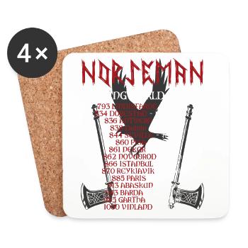 Tournée mondiale Viking Valhalla Mythologie nordique - Dessous de verre (lot de 4) - blanc - Devant