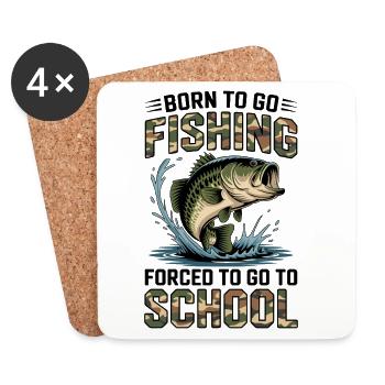 Fishing Angler Boy Fishing Fishing Saying Kids - Coasters (set of 4) - white - Front