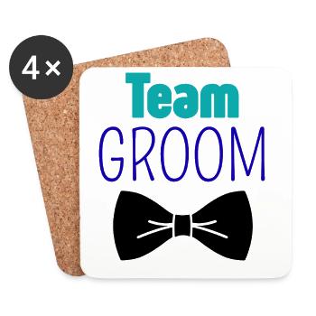 TeamGroom  - Untersetzer (4er-Set) - Weiß - Vorne