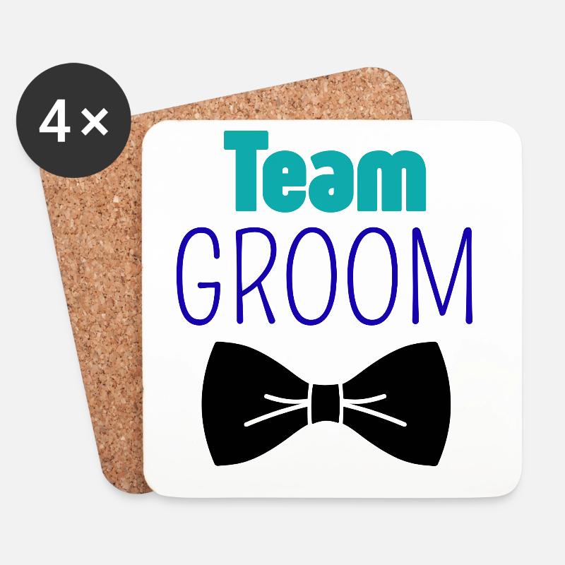 TeamGroom  - Untersetzer (4er-Set) - Weiß
