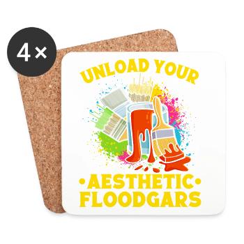 Funny Art Painter Unload Your Aesthetic Floodgars - Untersetzer (4er-Set) - Weiß - Vorne